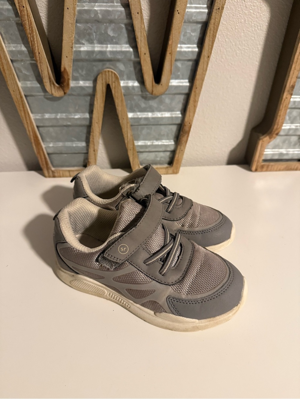 Stride Rite Grey Athletic Sneakers with Velcro Strap